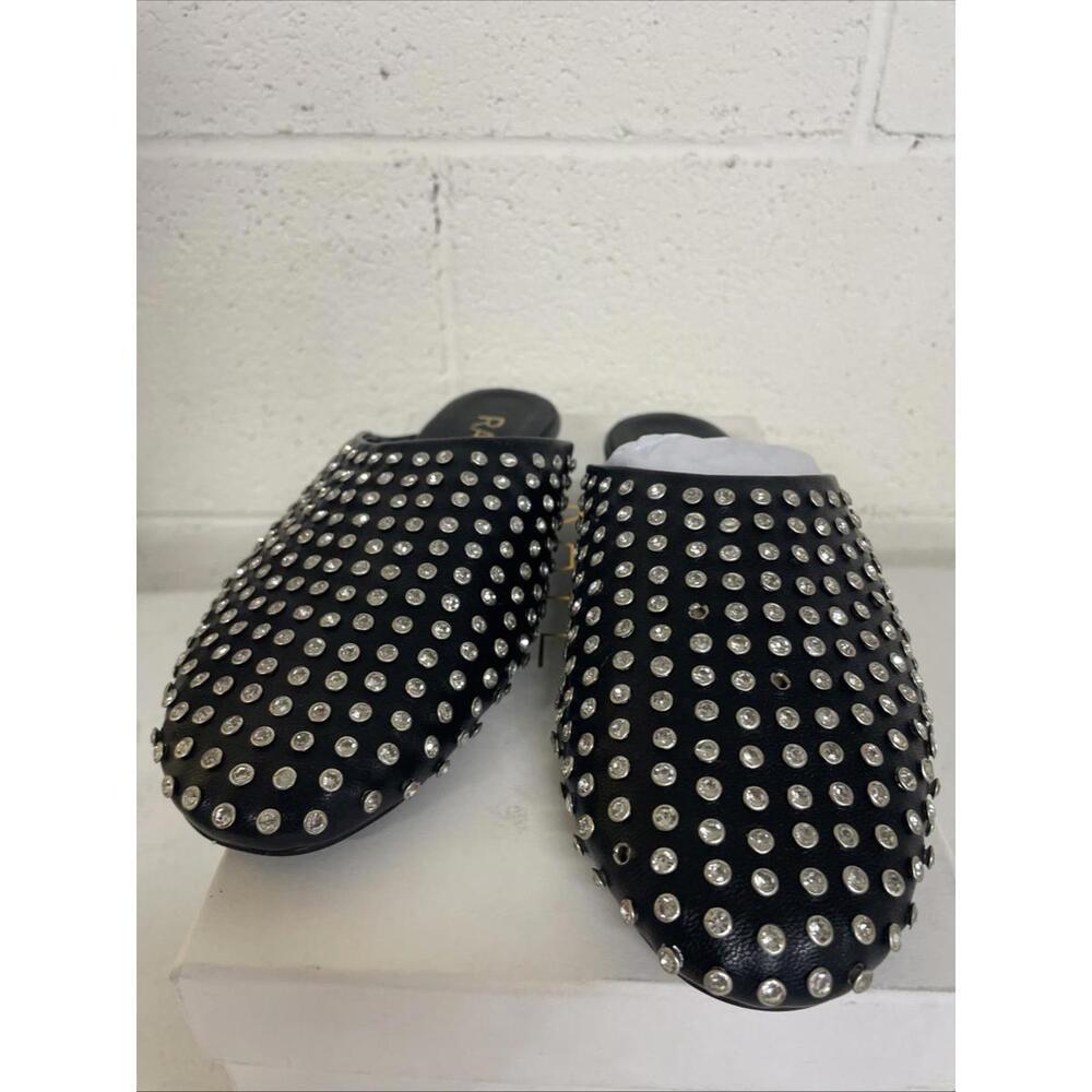 Revolve RAYE Isa Slide flat black studded  Rhinestone size 6 NIB $168 msrp - Picture 6 of 12